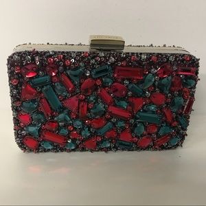 Hand beaded rhinestone clutch -Dennis Basso